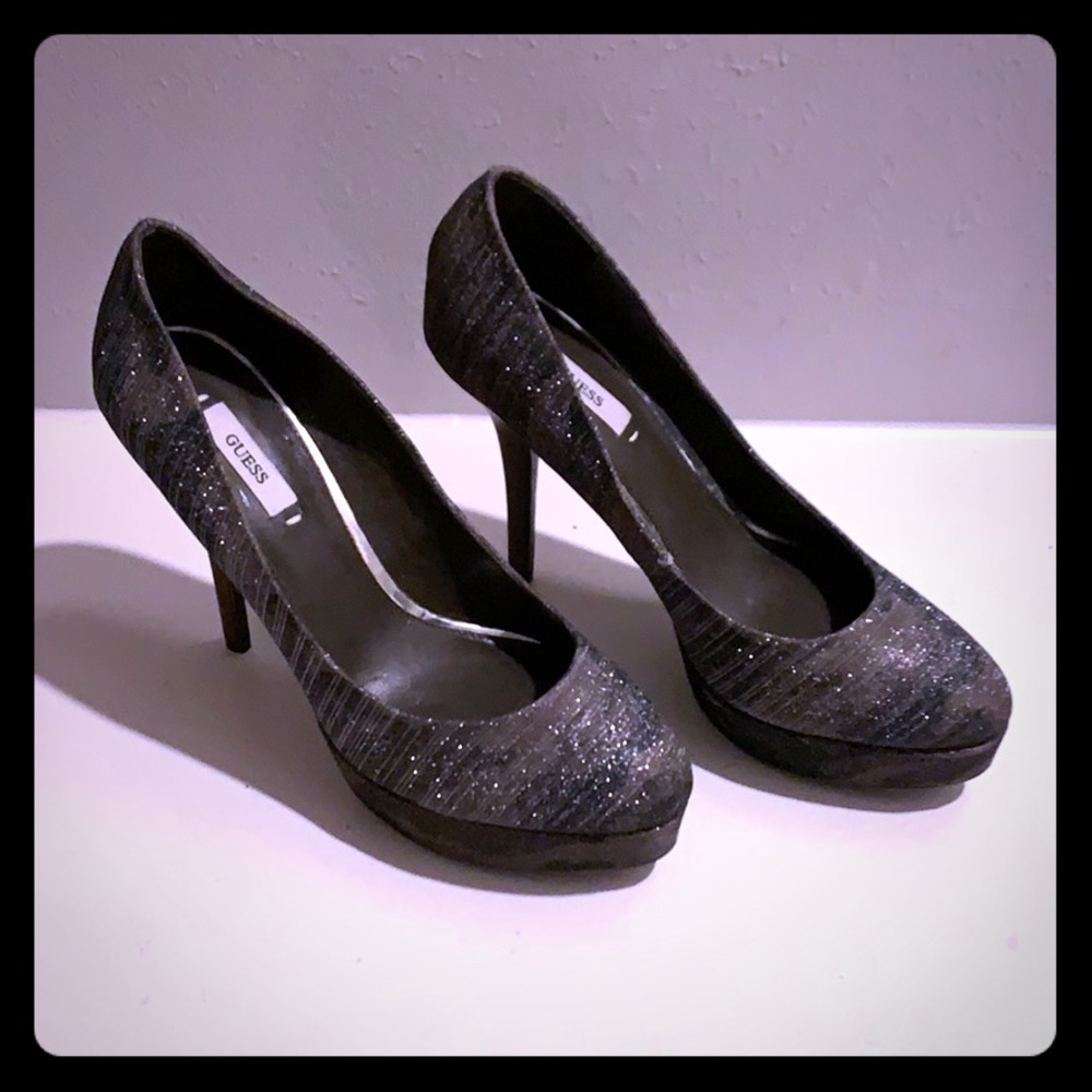 Camouflage Guess multi fabric stiletto heels